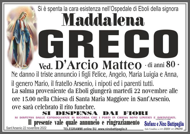 foto manifesto GRECO MADDALENA