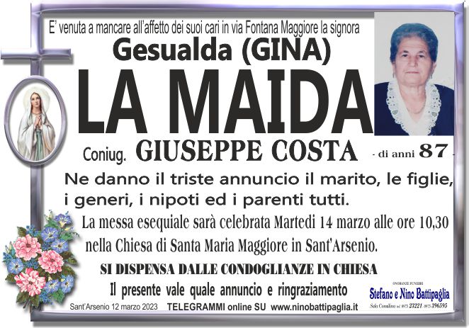 foto manifesto LA MAIDA GESUALDA (GINA)