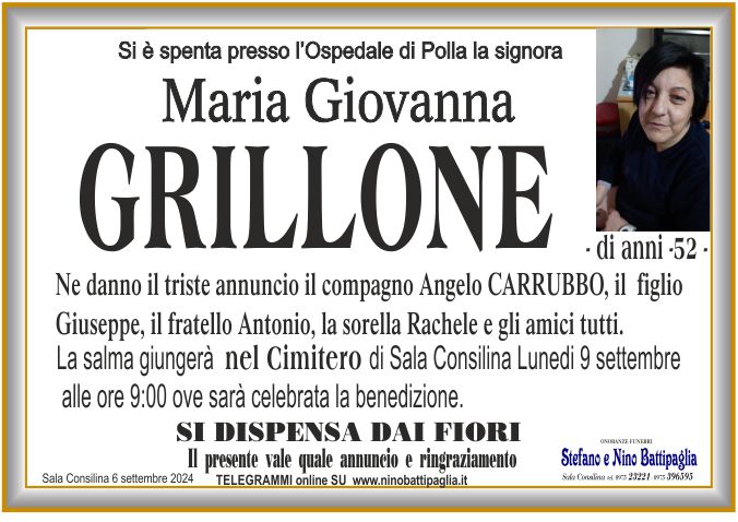 foto manifesto GRILLONE MARIA GIOVANNA