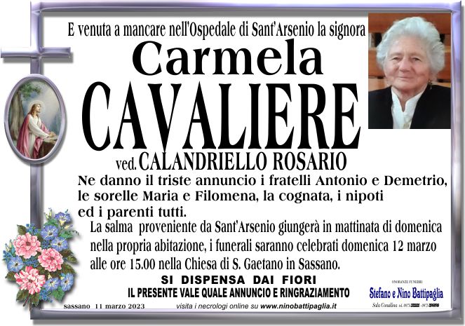 foto manifesto CAVALIERE CARMELA