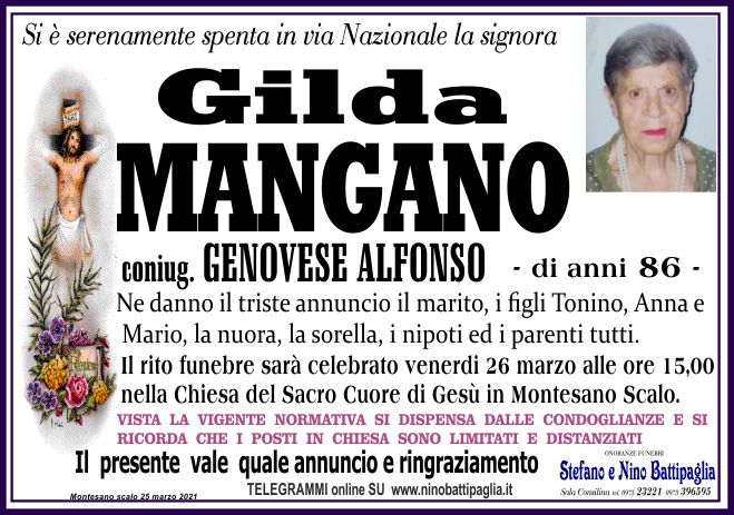 foto manifesto MANGANO GILDA