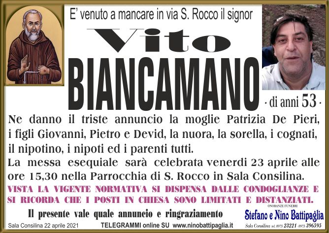 foto manifesto BIANCAMANO VITO