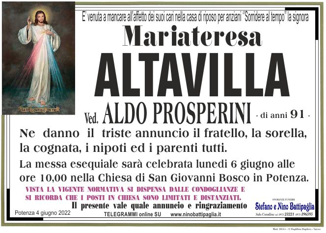 foto manifesto ALTAVILLA MARIATERESA