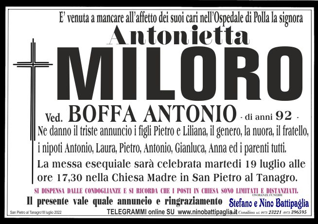 foto manifesto MILORO ANTONIETTA