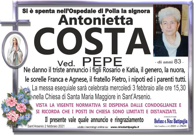 foto manifesto COSTA ANTONIETTA