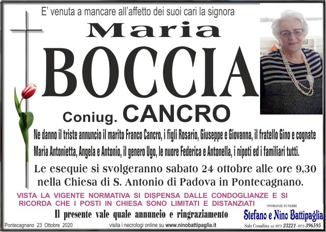 foto manifesto BOCCIA MARIA