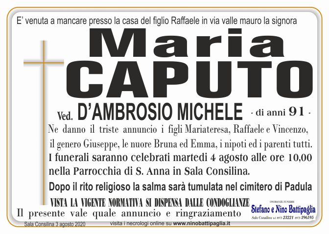 foto manifesto CAPUTO MARIA