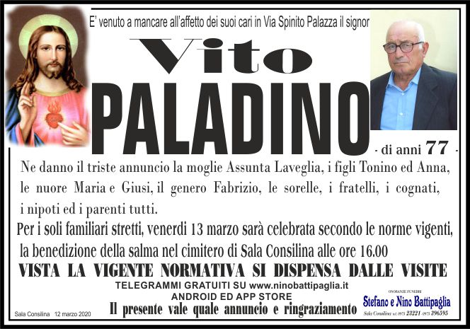 foto manifesto PALADINO VITO