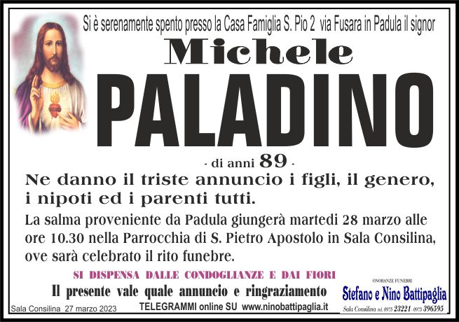foto manifesto PALADINO MICHELE
