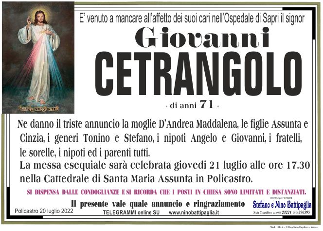 foto manifesto CETRANGOLO GIOVANNI