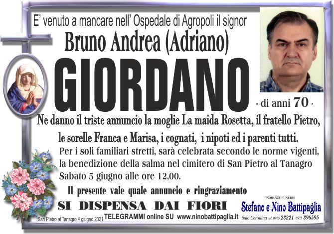 foto manifesto GIORDANO BRUNO ANDREA (ADRIANO)