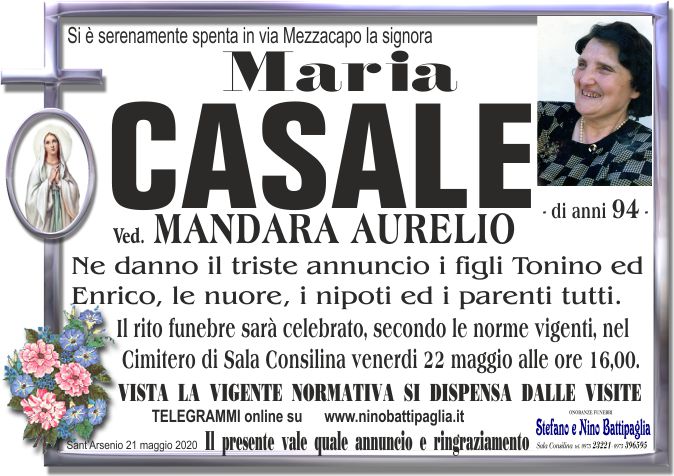 foto manifesto CASALE MARIA