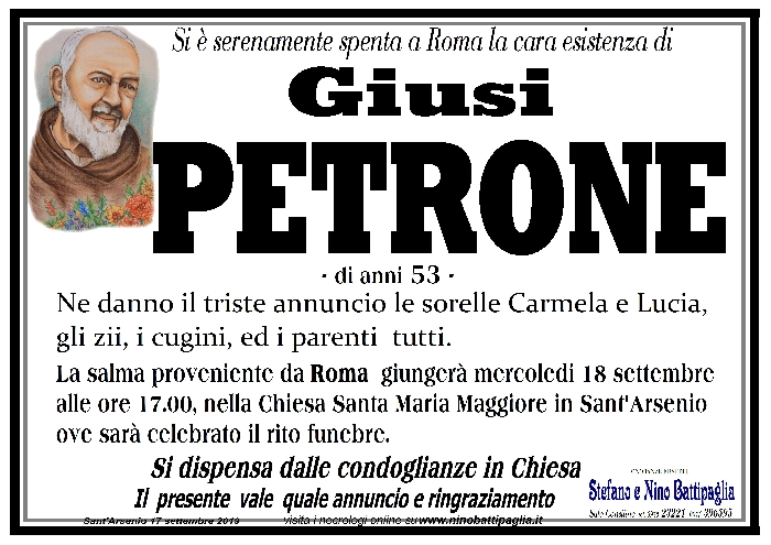 foto manifesto Petrone Giusi