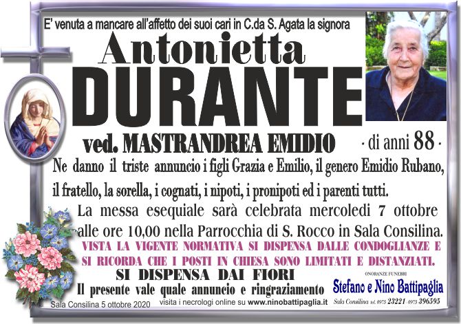 foto manifesto DURANTE ANTONIETTA