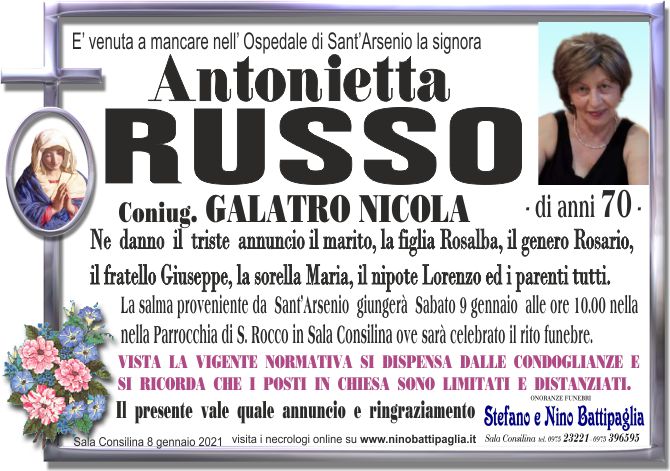 foto manifesto RUSSO ANTONIETTA